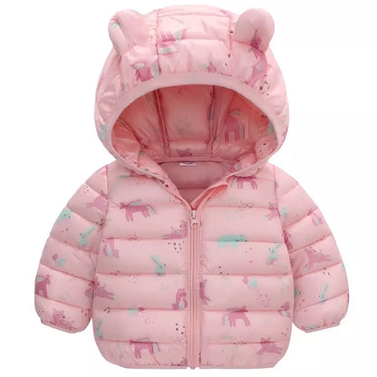 Casaco De Inverno Infantil Grosso De Algodão Estampado