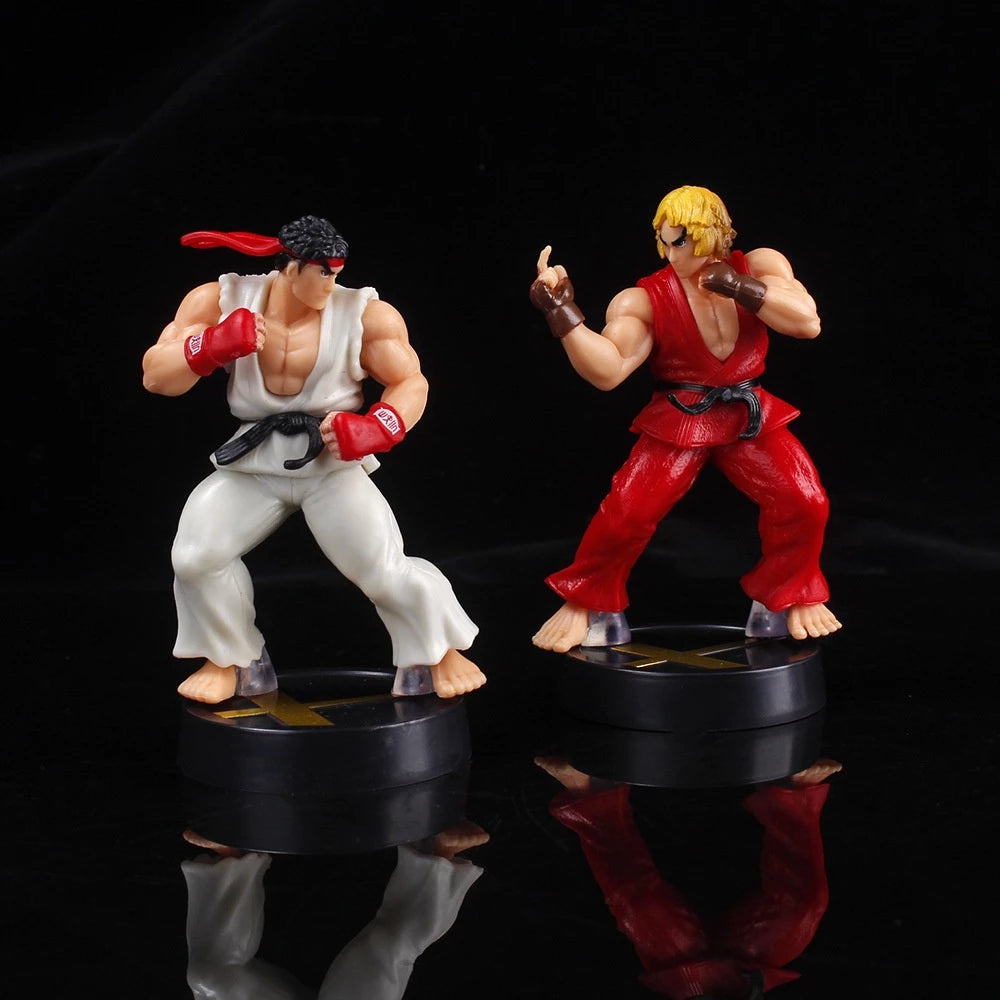 Anime Game Street Fighter Modelo Figuras De Ação Brinquedos Boneca Do Carro PVC Sobre 10 Cm Ken Masters Hoshi Ryu Action Figure Presente De Aniversário