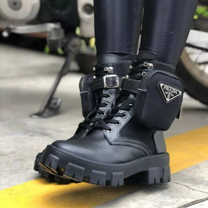 Bota Feminina Coturno com Bolsinha Blogueira Bag 001