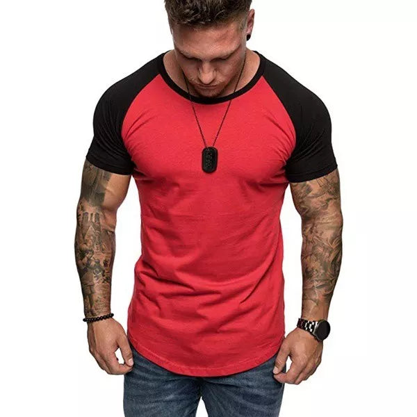 camiseta masculina raglan manga curta