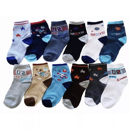 Kit 12 Pares Meia Infantil Estampadinha  de criança