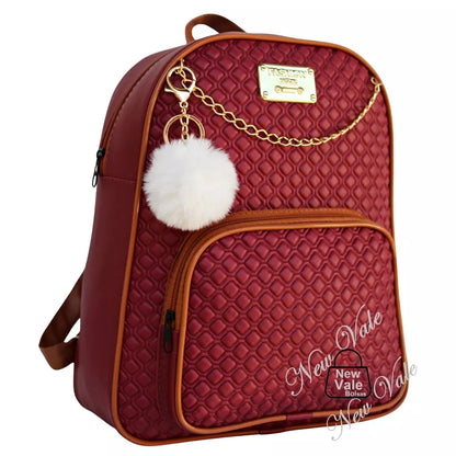 Mochila Feminina Bolsa Mochilinha Fashion Com Lindo Detalhe + Chaveiro Pompom
