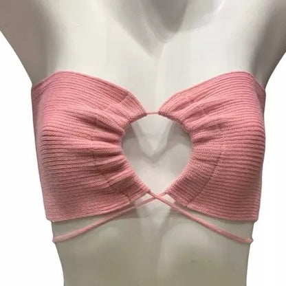 Blusa Top Cropped Faixa De Treino Sexy Tricô Multiformes Tomara Que Caia Verão 2023 Best