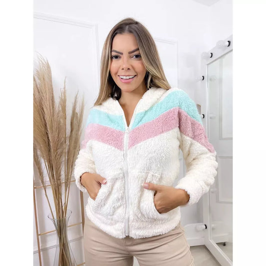 Casaco Moletom de Pelinho Blusa Frio Feminino   3RD SD7091