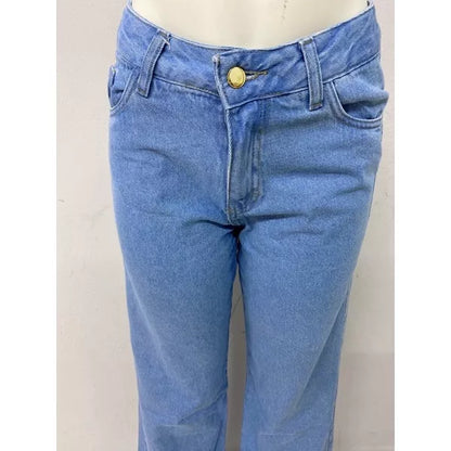 Calça Jeans Wide Leg Feminina Pantalona Sem Lycra Calça Cintura Alta 2022