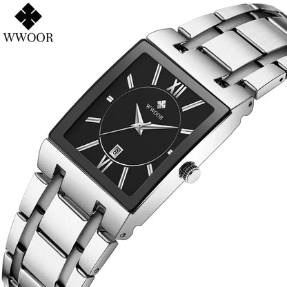 WWOOR Relógios Masculinos luxo prova da água aço inoxidável Esportivas original Caixa grátis - 8858