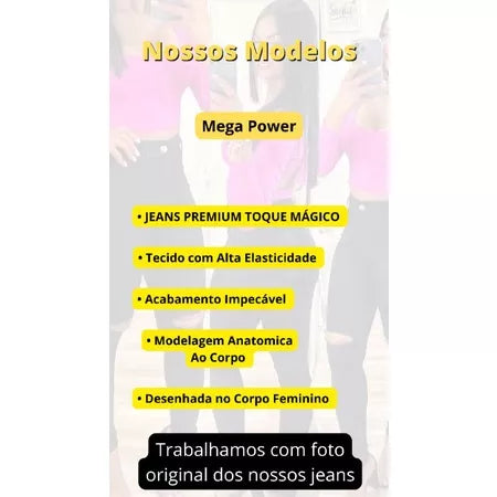 Calça Jeans Feminina Empina bumbum com Lycra elastano Cintura Alta