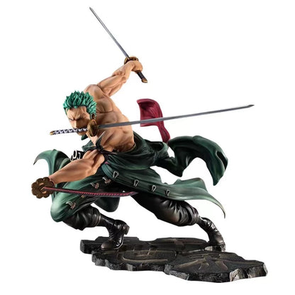 Boneco One Piece Action Figure Roronoa Zoro/Três Faca/Combate Anime Brinquedo