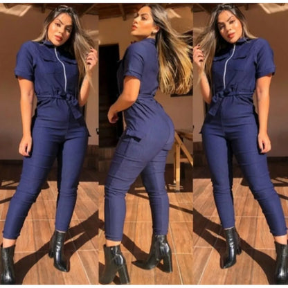 Macacão Feminino Blogueirinha Militar Jogger Promoção