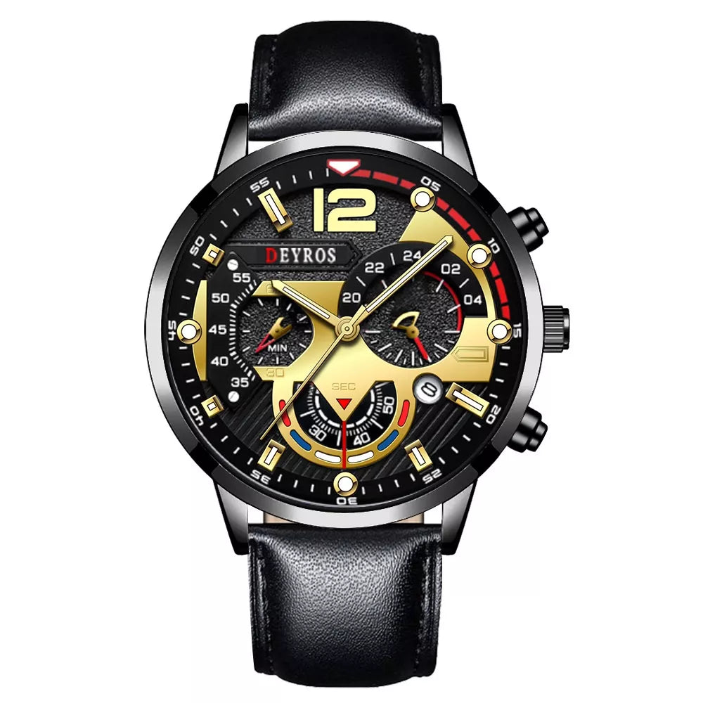DEYROS 1531 Relógio Masculino Quartz À Prova D 'Água