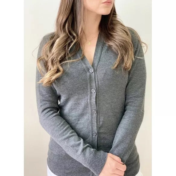 Casaco De Frio Cardigan Básico De Elastano Tricot Botões Casaquinho Inverno
