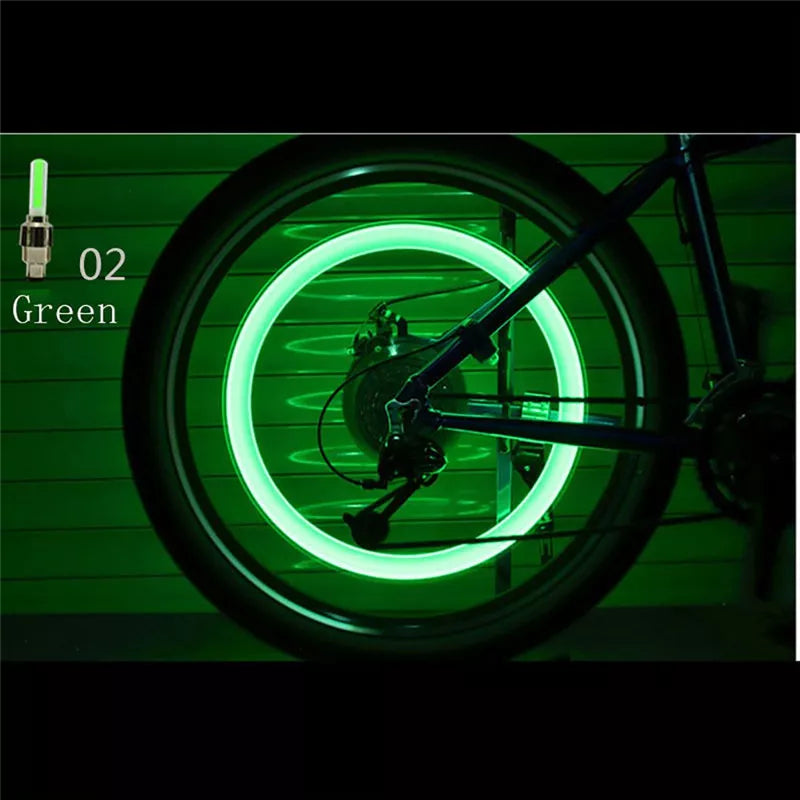 1pçs Lâmpada Led De Neon Luz Bicileta Carro Pneu Vedação De Tampas De Válvula