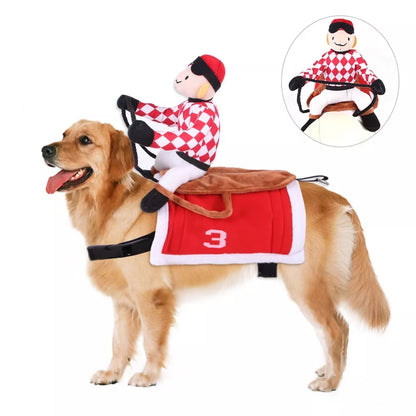 (Engraçado) Cowboy Pet Dos Desenhos Animados Equitação Dress Up Fornecimentos Trajes Cospaly hoodie Do Cão Dia Das Bruxas Roupa Transformação outfit (XS-XL)