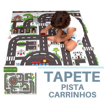 Pista De Carrinho Hotwheels Cidade P/ Chão Em Lona Gigante