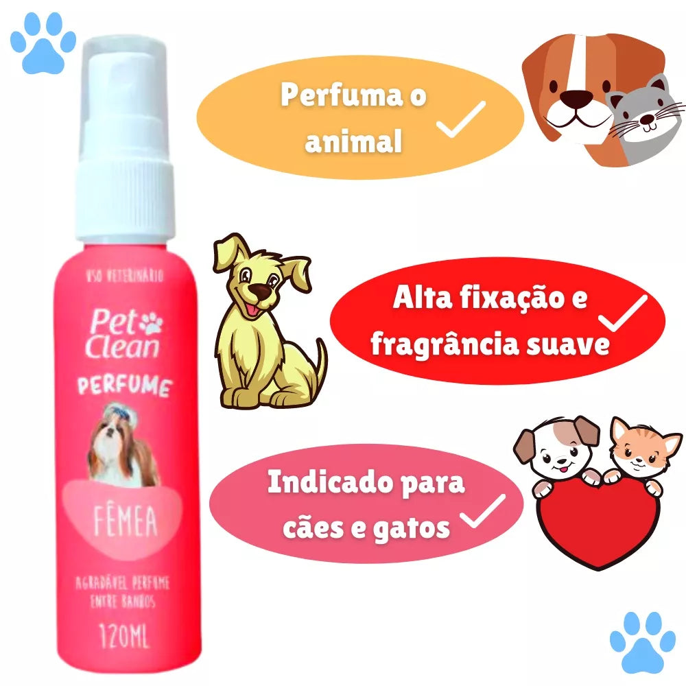 Perfume para Cachorro e Gato Pet Clean - 120 ml - Envio Imediato