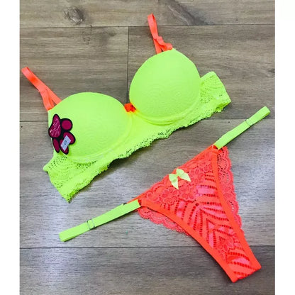 Conjunto Renda Néon