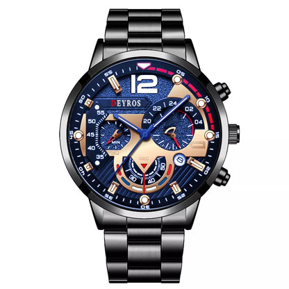 DEYROS 1531 Relógio Masculino Quartz À Prova D 'Água