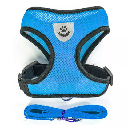 Peitoral Com Guia para Caes E Gatos Colete Regulavel Super Confortavel para Cachorro