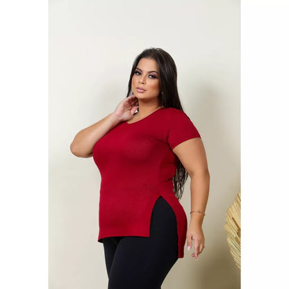 Kit 3 Blusas Plus Size Feminina T-shirt Manga Curta Basica Lisa Cobre Leg Academia Exercicios Tapa Bumbum