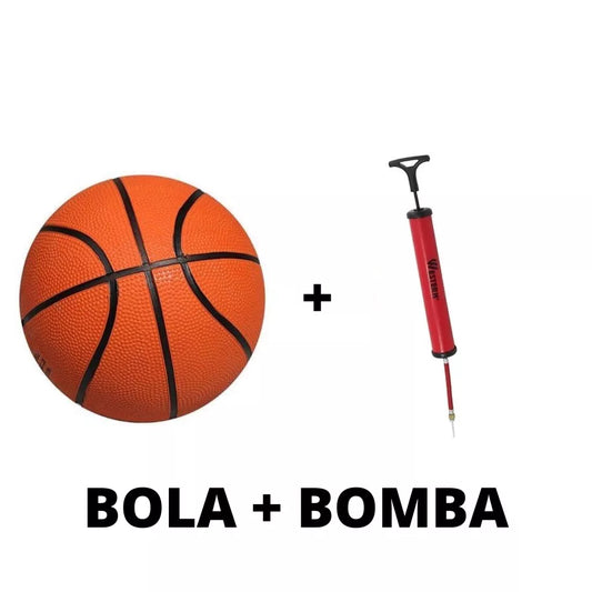 Bola Basquete Tamanho Oficial Nº 7 + Bomba Inflar E Bico Ar BASQUETBALL