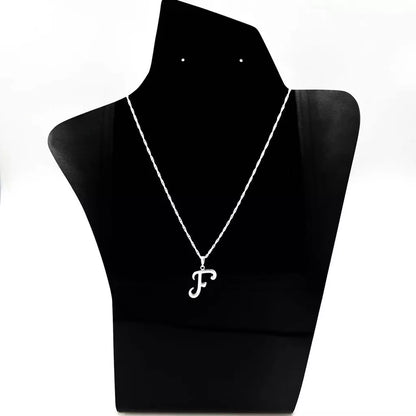 Colar pingente Letra Inicial nome prata folheado  prata 925