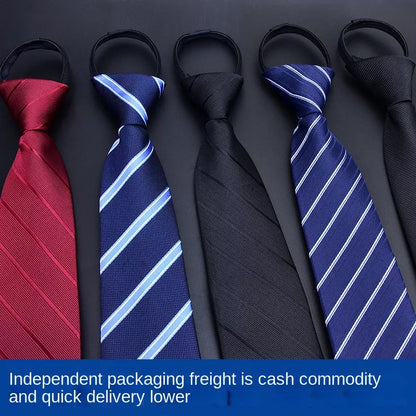 8CM Men's Zipper Tie Gravata Administrative Business Dress Groom Wedding Tie Gravatas Vestido de noite Festa Reunião Tie