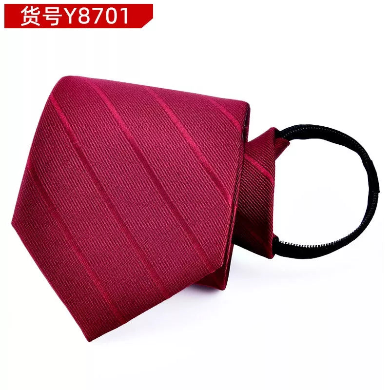 8CM Men's Zipper Tie Gravata Administrative Business Dress Groom Wedding Tie Gravatas Vestido de noite Festa Reunião Tie