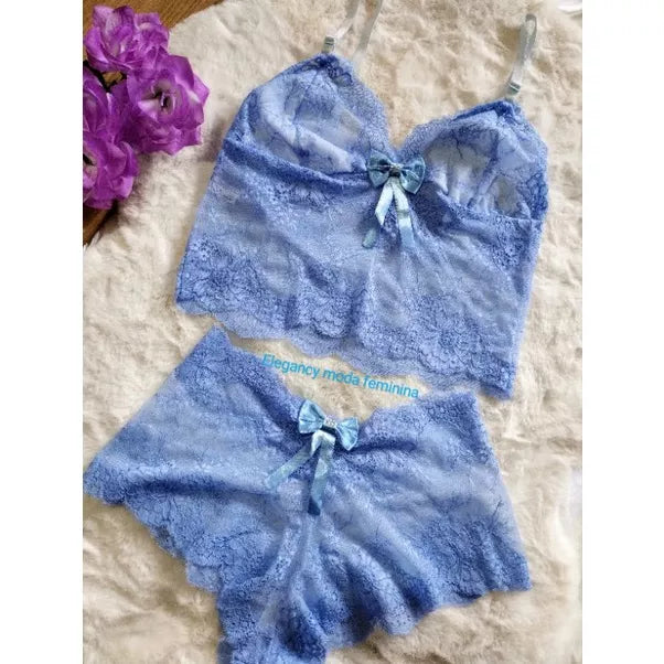 Conjunto espera marido com forro conjunto rendado Conjuntos cropt