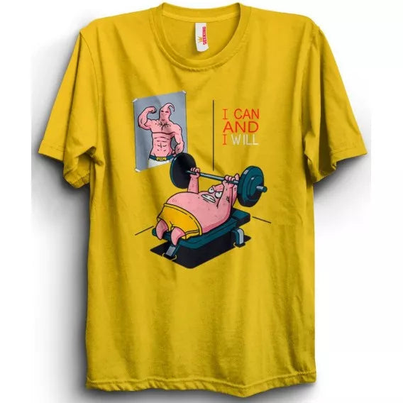 Camiseta Basica Desenho I Can And I Will Academia