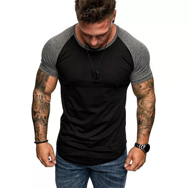 camiseta masculina raglan manga curta
