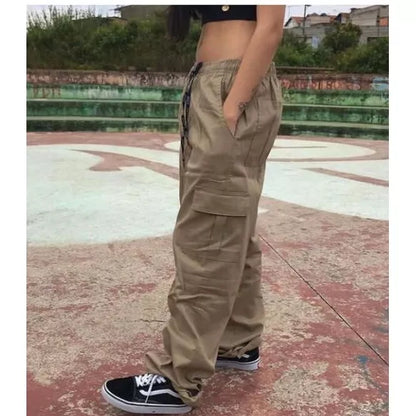 2 Calça Cargo Feminina Sarja Unissex Larga Promoção Moda Skate Inverno