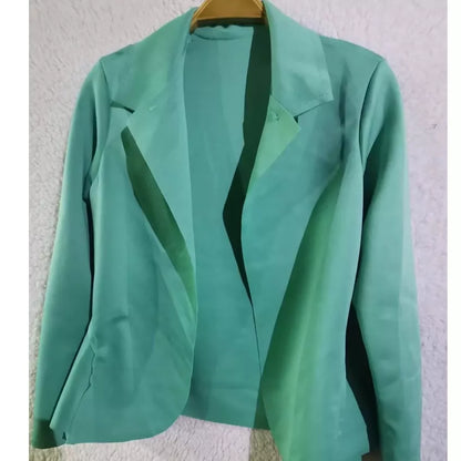 Blazer Feminino em Neoprene Casaco curto Varias Cores com babado Terninho Social aberto
