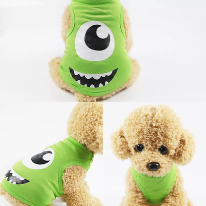 Camiseta Cachorros Macios Roupas Para Cachorro De Estimação De Desenho Verão Coletes Casuais Pequenos Animais