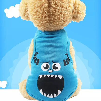 Camiseta Cachorros Macios Roupas Para Cachorro De Estimação De Desenho Verão Coletes Casuais Pequenos Animais