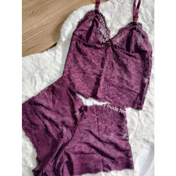 Conjunto espera marido com forro conjunto rendado Conjuntos cropt