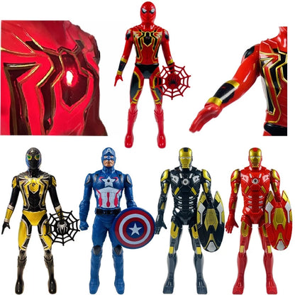 Figura De Ação Marvel Heroes Light 17CM Vingadores-Homem Aranha , E Capitão América