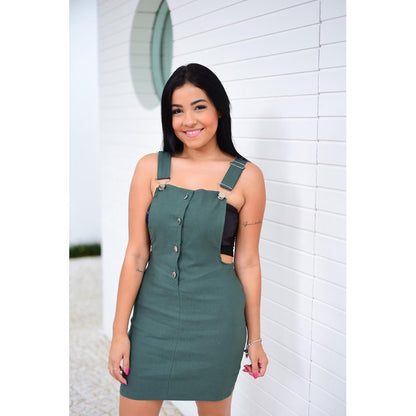Vestido Jardineira Feminino Bergaline Moda Blogueira Lindo a Top