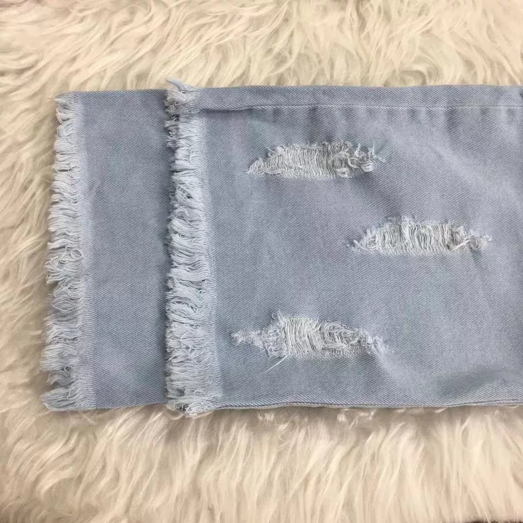 Calça Jeans Rasgada Feminina Pantalona Sem Lycra Wide Leg Calça Cintura Alta