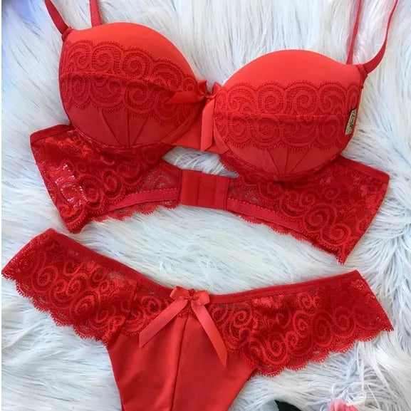 Conjunto Feminino Lingerie Com Bojo Microfibra e Renda JANE MICRO