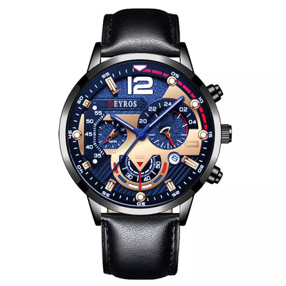 DEYROS 1531 Relógio Masculino Quartz À Prova D 'Água