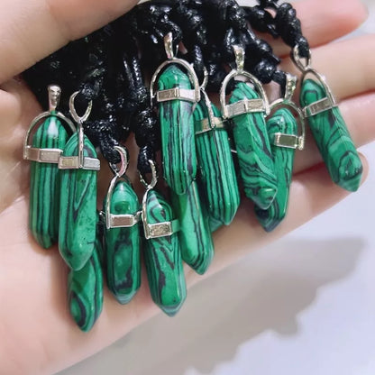 Colar cordao pedra onix preto nartural