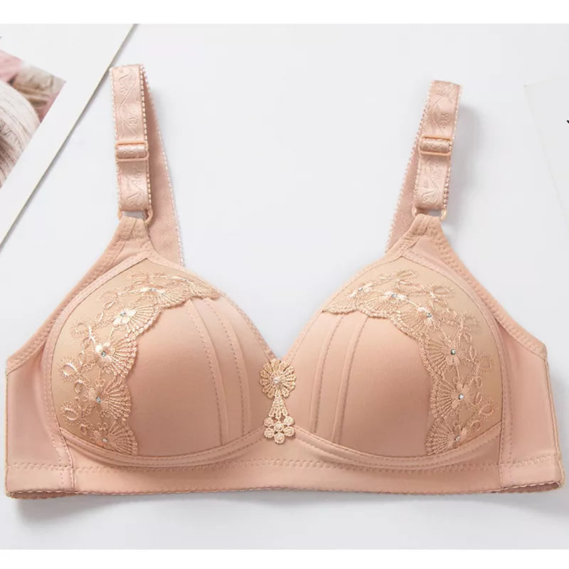 Plus Size Grande Copo Bordado Mulheres Sexy Push Up Bra Copo Molde Fino Roupa Interior Ajustável Lingerie Bras X5353