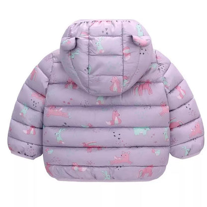 Casaco De Inverno Infantil Grosso De Algodão Estampado