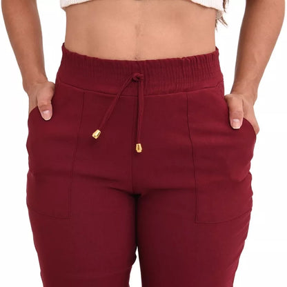 Calça Jogger Feminina Blogueirinha Cargo Luxuosa Bengaline