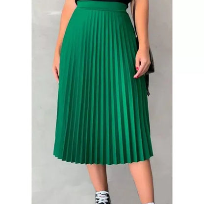 Saia midi Plissada Midi Moda Evangelica Casual Elegante para igreja