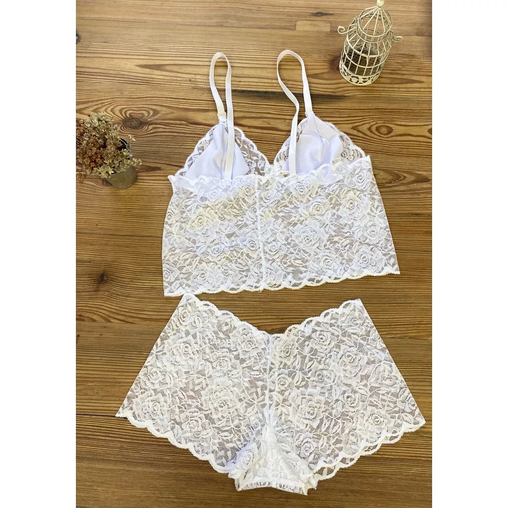 Espera Marido Conjunto Renda Vermelho Feminino Adulto Lingerie Forrado
