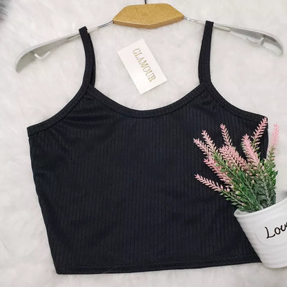 Cropped /TOP FEMININO De Alcinha  Canelado- Várias Cores