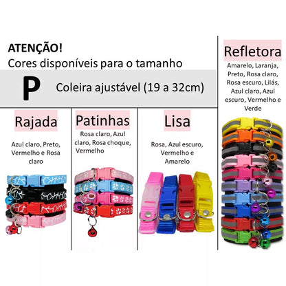 Pet Coleira De Cachorro E Gato Ajustável Coleira Ajustável Com Estampa De Pegadas Com Sino Para Gatos E Cães