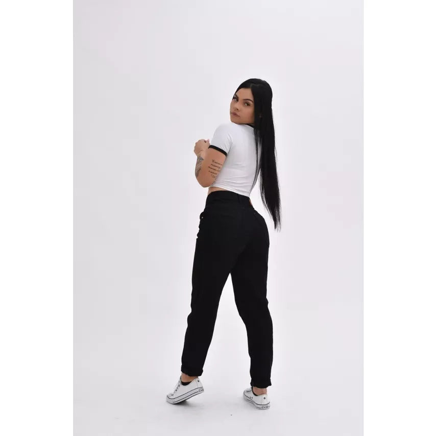 Calça mom jeans estilosa 100% algodão