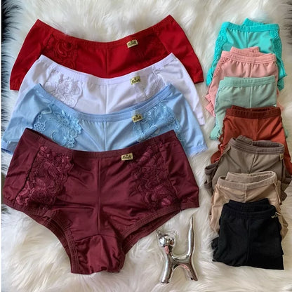 Calcinha estilo short Kit com 4 short Débora microfibra linha lingerie de luxo!